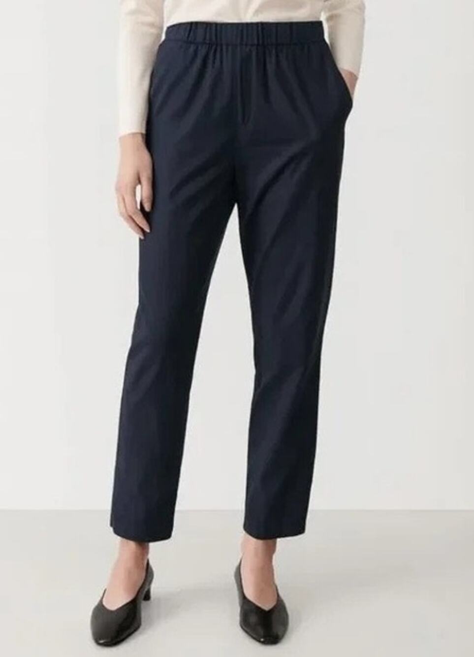 COS Womens Pull On Pants Tapered Pants Size 2 Black Minimal Quiet Luxury Career